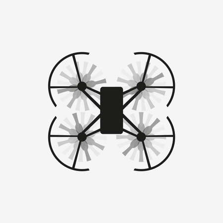 Moving drone, vector in top viewのイラスト素材