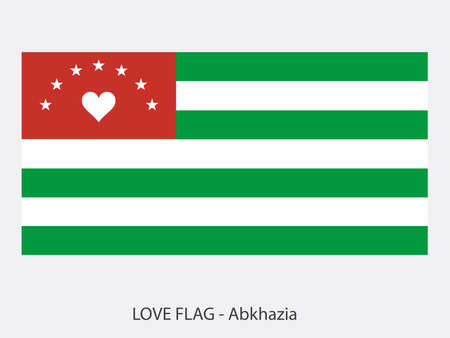 I love Abkhazia, vector flag with heart sign symbolizing love for that countryのイラスト素材