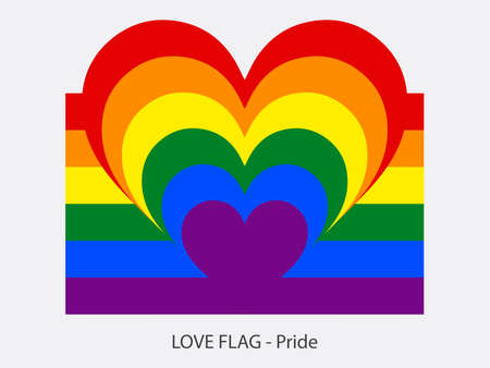 I love Pride, vector flag with heart sign symbolizing love for the Pride movementのイラスト素材