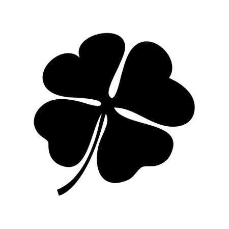Four Leaf Clover, black and white vector illustration, Irish symbol, St Patrick's Day logo, luck sign
のイラスト素材