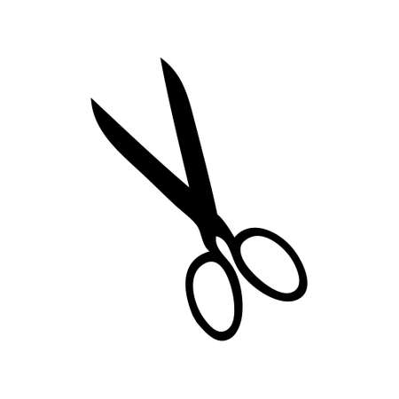 Scissor silhouette, black minimalist flat vector illustration iconのイラスト素材