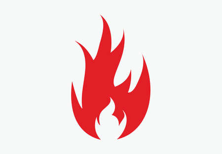 Red flames symbol for fire, minimalist vector symbolのイラスト素材