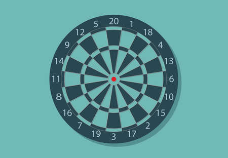 Dart board, vector illustration symbol with red bulls-eye, symbol for perfection, success and right on targetのイラスト素材