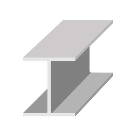 Steel beam vector icon with depth, symbol for construction, build and strengthのイラスト素材