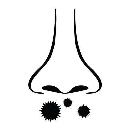 Nose and pollen, simple flat vector illustration designのイラスト素材