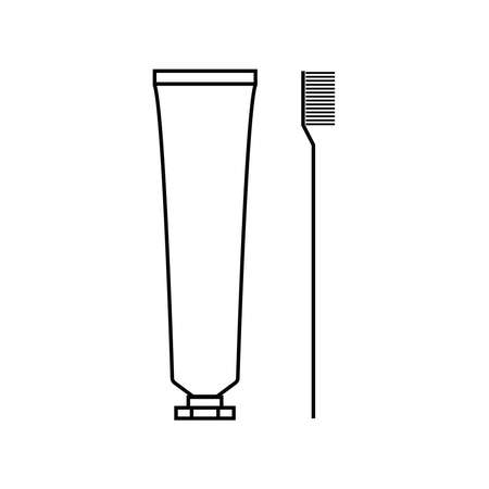 Toothpaste and toothbrush symbol, minimalist vector illustration designのイラスト素材