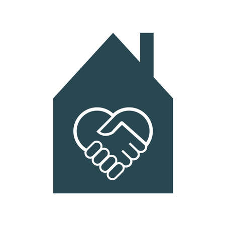 House with handshake symbol, vector illustration symbolのイラスト素材