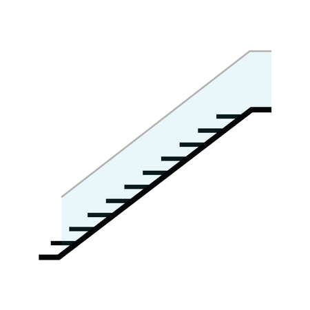 Modern stair with glass rail and black steps, vector illustration designのイラスト素材