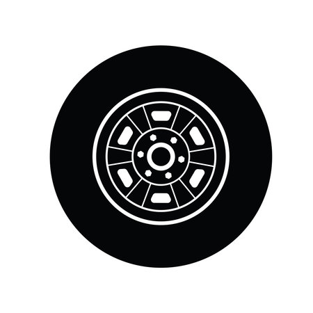 Car wheel tire and rim, simple flat vector illustration designのイラスト素材