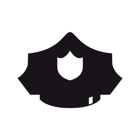 Police hat, simple flat vector illustration designのイラスト素材