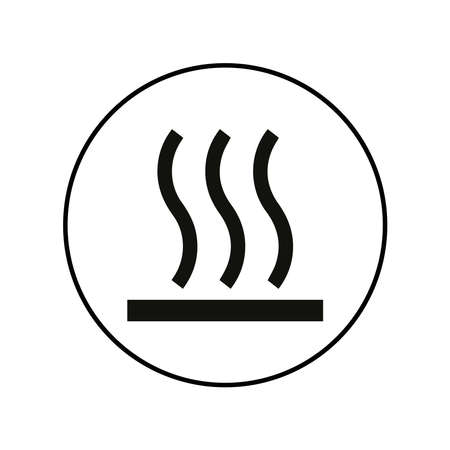 Hot surface icon, black round symbol, simple flat vector illustration designのイラスト素材
