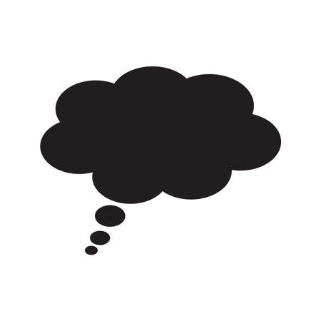 Thought bubble thinking cloud, simple flat vector illustration designのイラスト素材