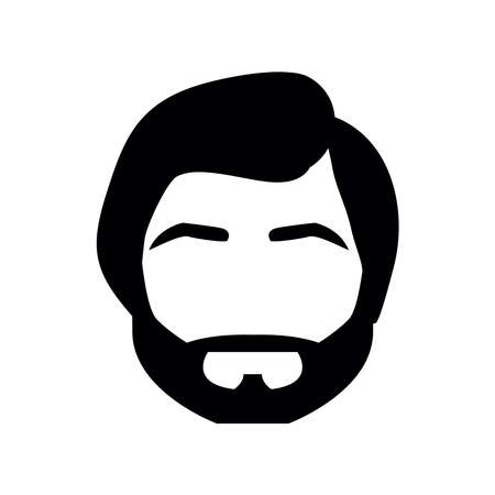 Stylish man with beard, minimalist vector illustration symbolのイラスト素材