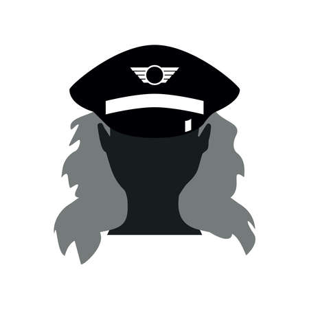 Female airline pilot captain, simple flat vector illustration designのイラスト素材