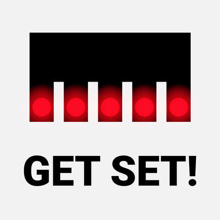 Race start light, get set symbol with red lightsのイラスト素材