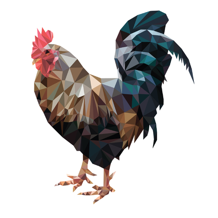 Bright red cock isolated on white backgroundのイラスト素材
