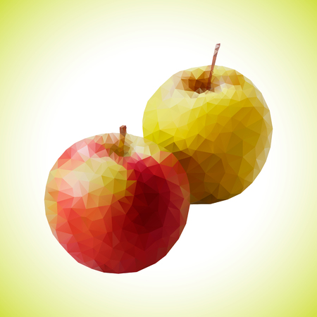 Apples. Set of red, green, bitten and half of fruit with leaf. illustrationのイラスト素材