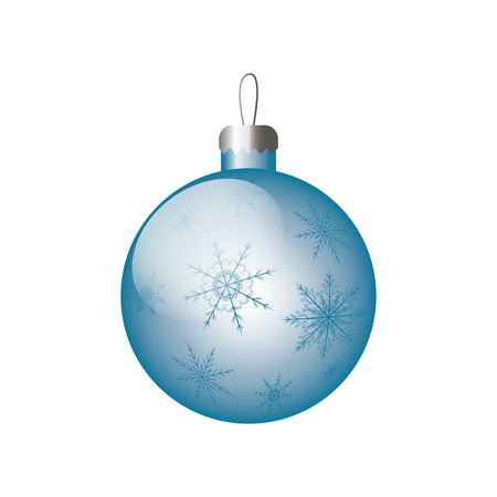 Close-up of an isolated blue christmas ballのイラスト素材