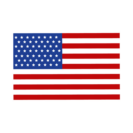 American flag on a white background illustrationのイラスト素材