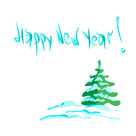 green Christmas tree on aのイラスト素材