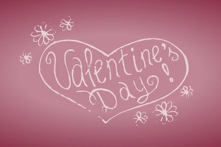 the inscription of the day to Valentine, lettering, pozdrovlenie, recipe, vector illustrationのイラスト素材