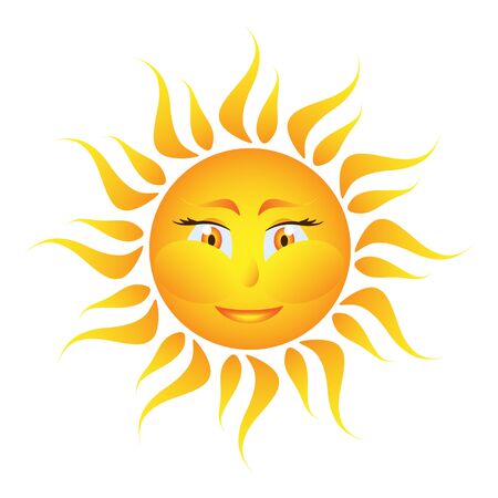Icon of the sun on a white backgroundのイラスト素材