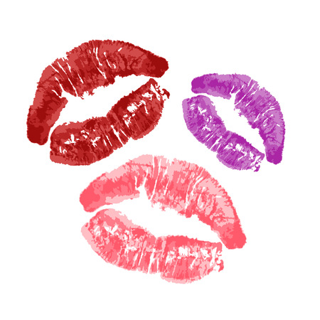 red lips on a white backgroundの写真素材