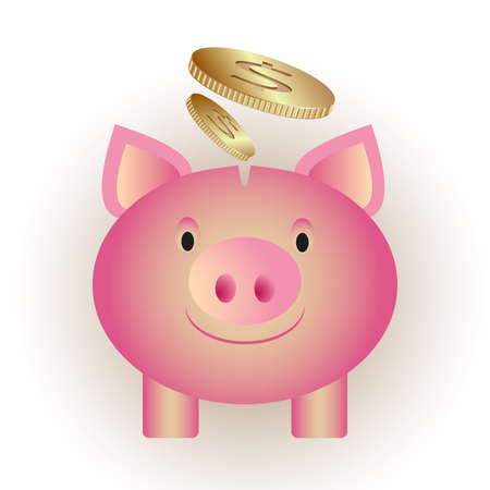 Piggy bank with smoked safflowers vector backgroundのイラスト素材