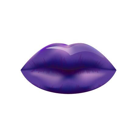 Blue lips on white background vectorのイラスト素材