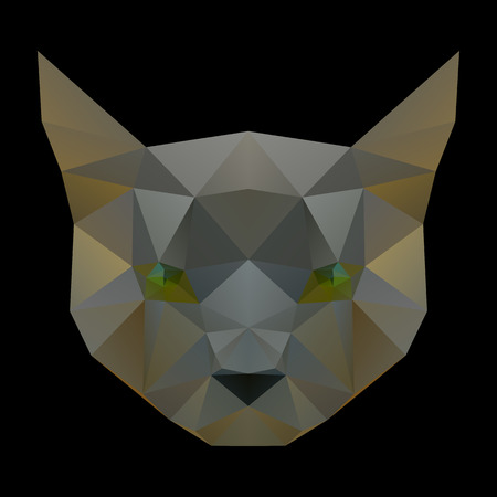 Polygonal illustration of a kitten.のイラスト素材