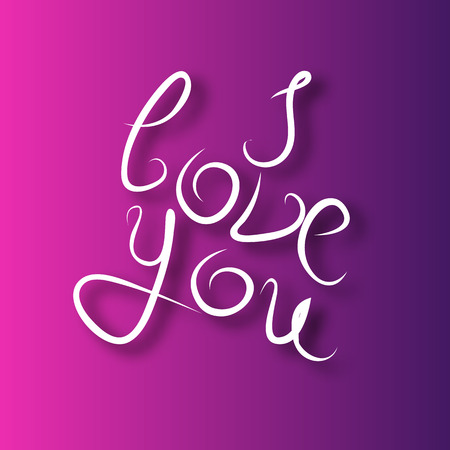 Calligraphic lettering note I love you, confession with love for valentine's day, vktary illustrationのイラスト素材