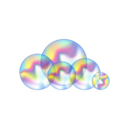 Colorful soap bubbles vector illustration.のイラスト素材