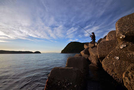 An angler and the Japanese seaの写真素材