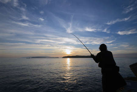 An angler and the Japanese seaの写真素材