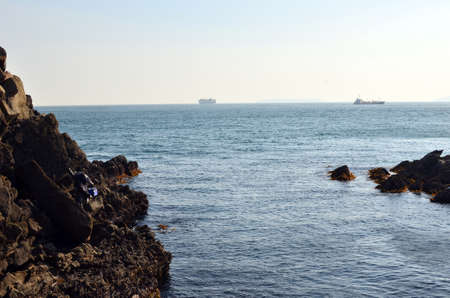 An angler and the Japanese seaの写真素材