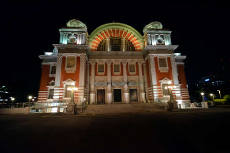 night Public hall in Osakaの写真素材