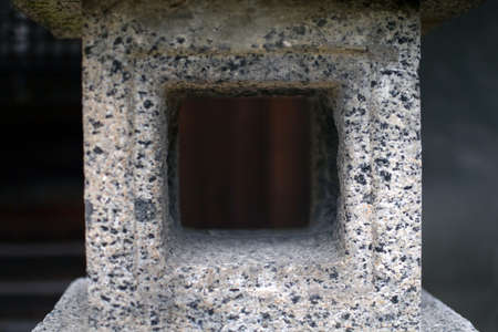 The world to look in from a stone lanternの写真素材