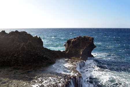 Dangerous fishing point of Okinawa  Japanの写真素材
