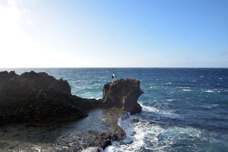 Dangerous fishing point of Okinawa  Japanの写真素材