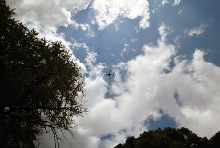 Airplane of sky in Osaka Japanの写真素材