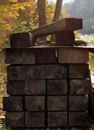 Wood fired trees in Kyoto Japan.の写真素材