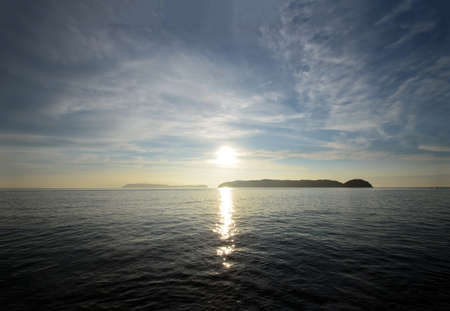 Sea sunset of Wakayama Japan.の写真素材