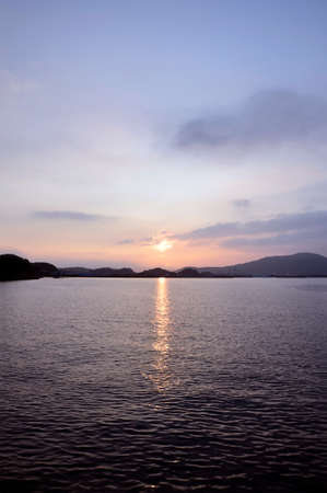 Sea sunset of Wakayama Japan.の写真素材