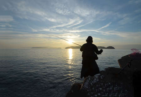 Angler in the wakayama Japan.の写真素材