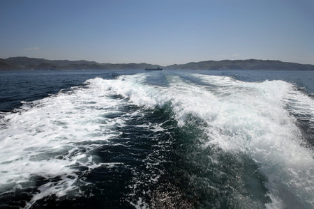 The sea of Japan seen from the steamship.