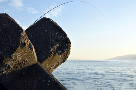 fighting of fishing angler in Japan.の写真素材