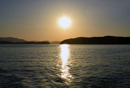 sunset of the Japanese sea in wakayama.の写真素材