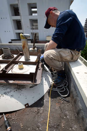 Dismantle the water storage tank in Osaka.の写真素材