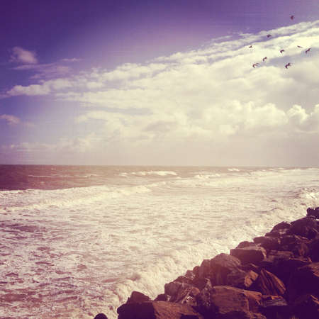 Cold crisp beach morningの素材