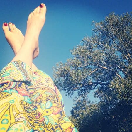Laying in the grassの素材